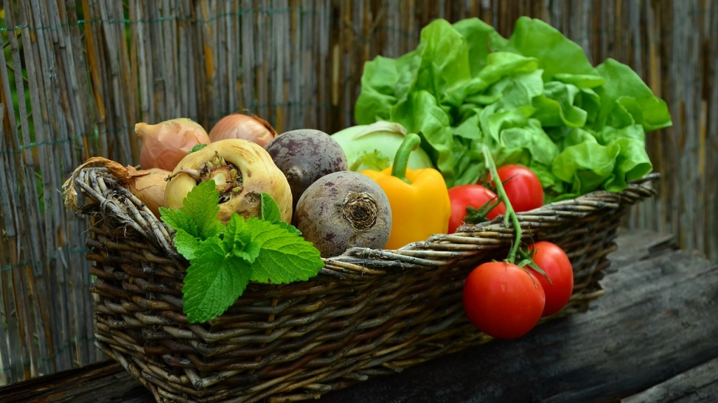 verduras, cesta, canasta de verduras, Pixabay