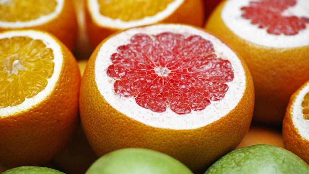 pomelos, naranjas, secciones cruzadas, Pixabay