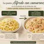 Pasta Alfredo con Camarones ,Prensa