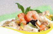 Aguacates con gambas y caviar