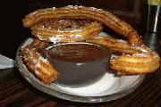 Churros con chocolate navideños