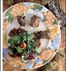 Liebre escabechada en ensalada